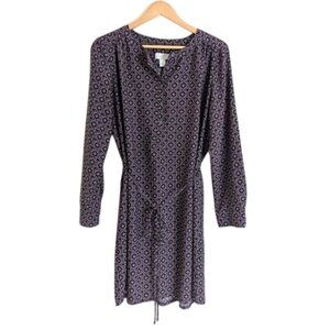 loft purple polka dot dress LOFT | Dresses | Loft Womens Long Sleeve Polka Dot Surplice Stretchy Dress  Workplace Siren